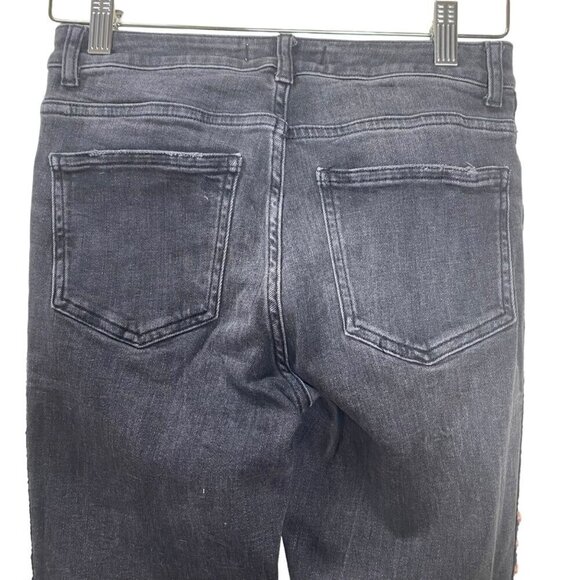 2/$30 Zara Premium Denim Collection Black Jeans with Pink Embroidery Size 4 - Picture 14 of 16